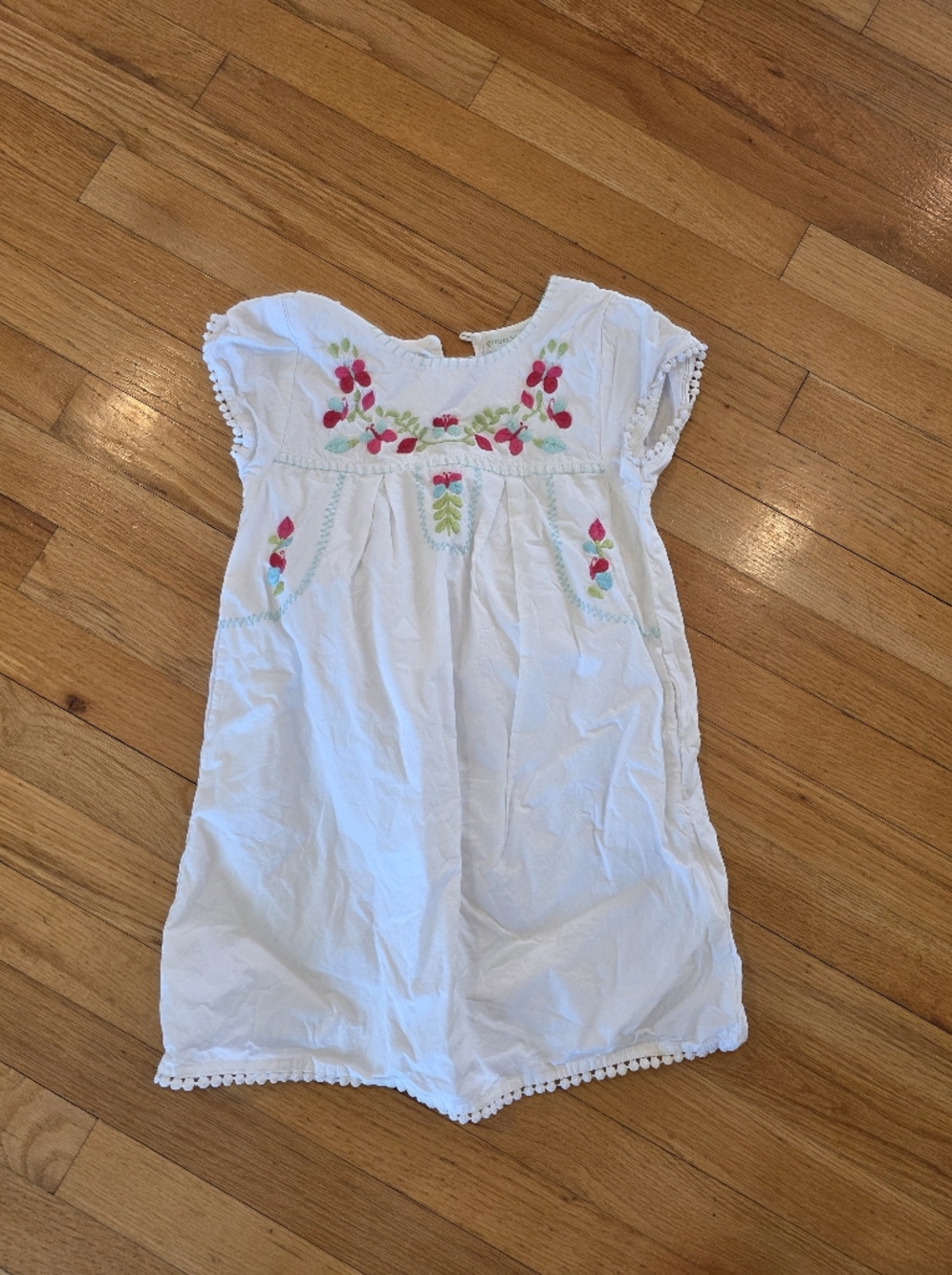 Garnet Hill Kids Lined Embroidered Dress